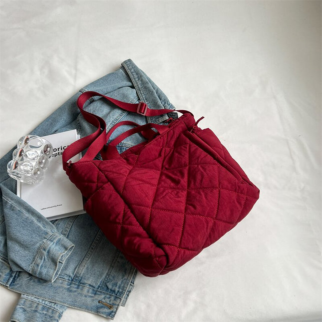 Casual Plaid Women's Tote Bags Handbags Solid Color Ladies Top Handle Shoulder
