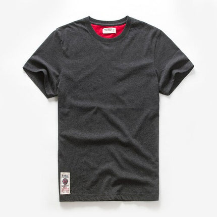 Men's T-shirt for Men Cotton Solid Color T Shirt Men Causal Goth Punk O-neck Basic Tshirt Male High Quality Classical Tops