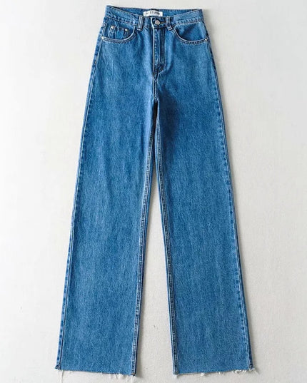 Casual Fashion Straight Leg Women's Jeans Denim Bottom Harajuku Boyfriend Long High Waist Baggy Jeans Fall Pants