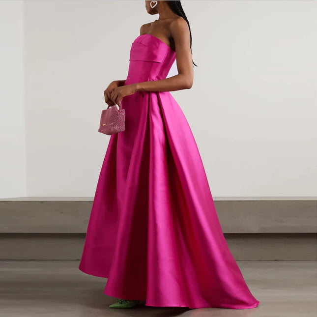 Solide, hochwertige Abendkleider für Frauen, ärmellos, Brustdesign, hohe Taille, elegantes Kleid, Damenmode Neu